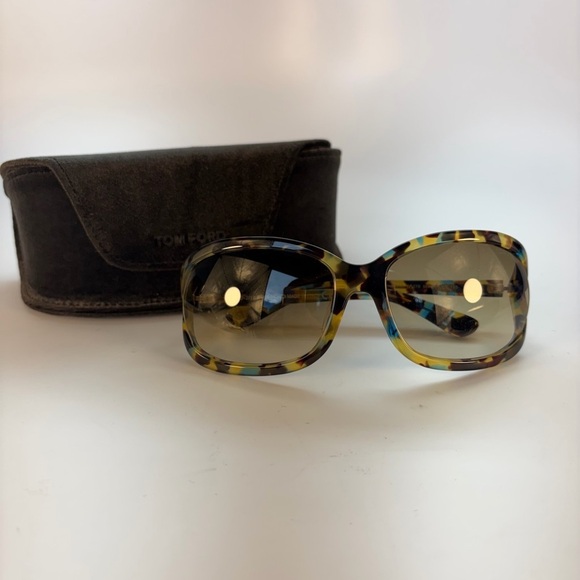Vintage Tom Ford Tortoise and Blue Y2k Women\'s Sunglasses main image 8